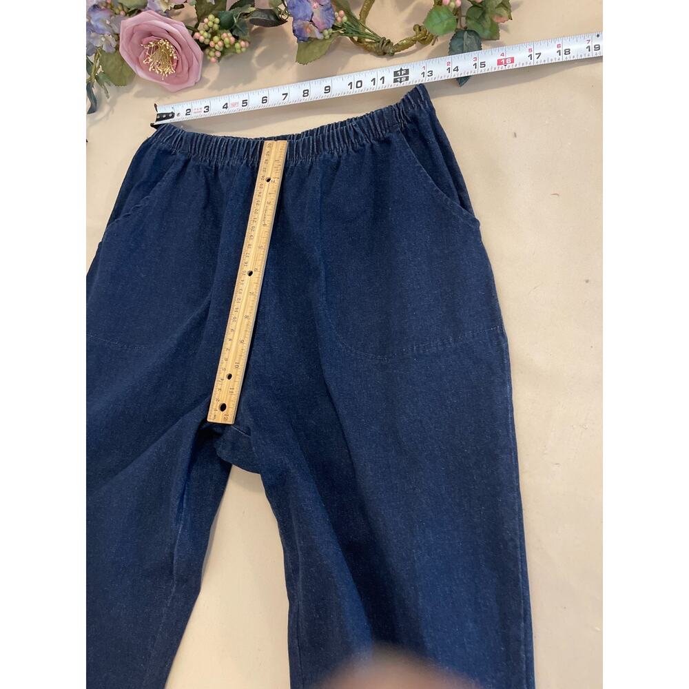 D&Co. Pants Women's Medium Blue Denim Coastal Grandmother Normcore Minimalist - Picture 5 of 7